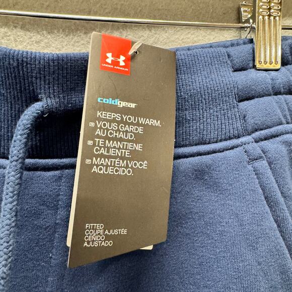 Under armour Sweatpants Mens Large Blue White Rival Fleece COMFY ColdGear NEW - Picture 7 of 10